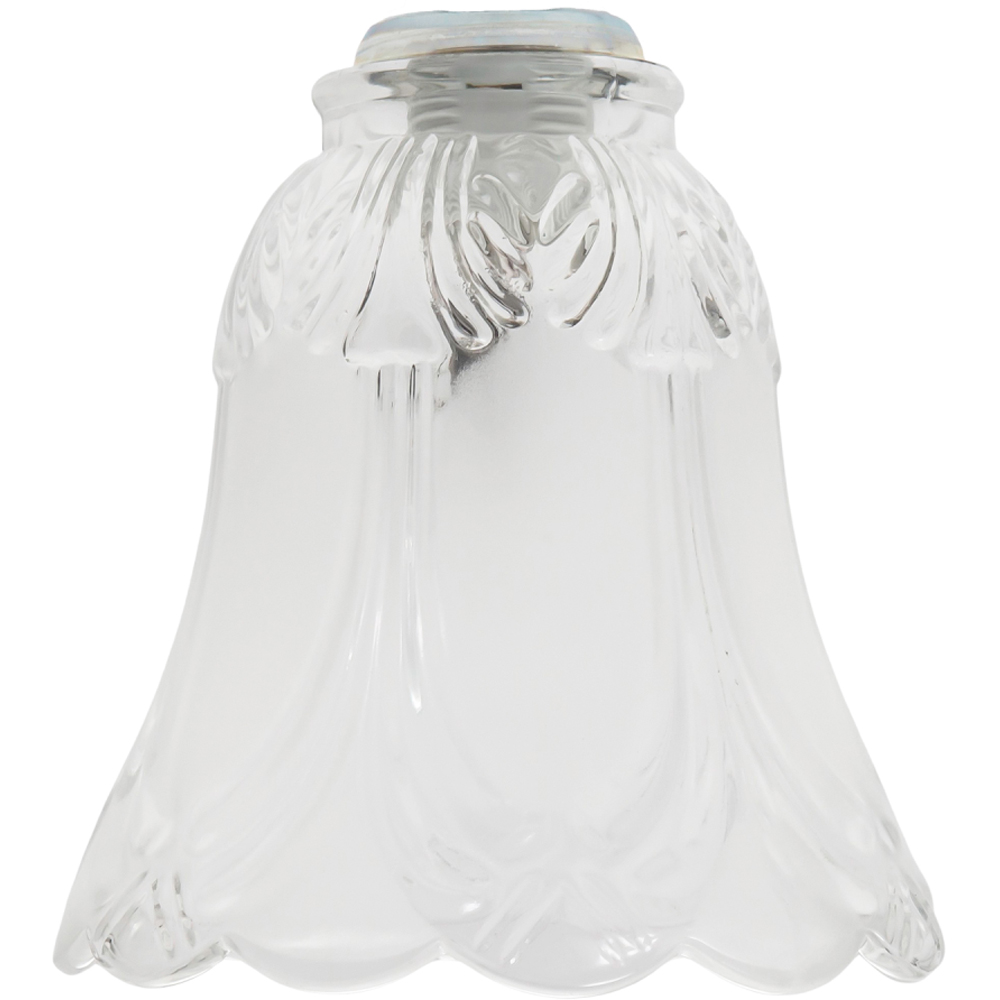 Happy Homewares Frosted and Clear Floral Glass Shade 2 Pack Image 5