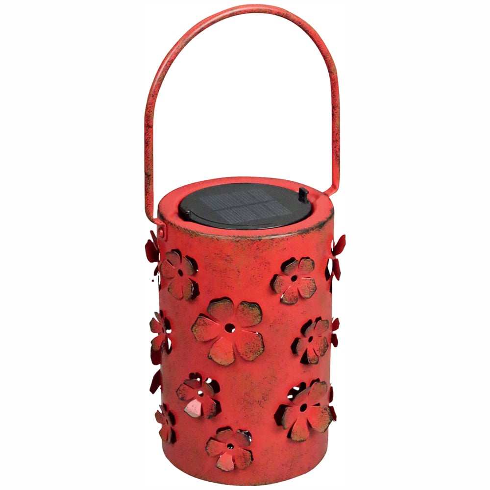Luxform Red LED Garden Solar Daisy Flower Lantern Image 1