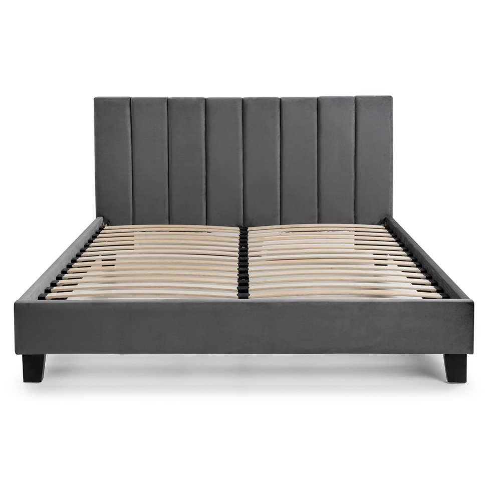 Julian Bowen Rosa Double Grey Velvet Bed in a Box Image 4