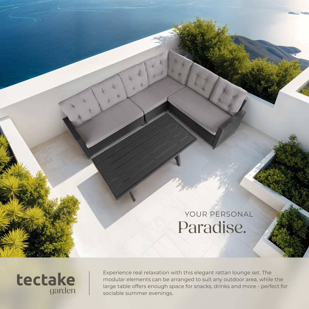 tectake Catania 6 Seater Garden Furniture Set with Cushions Image 4