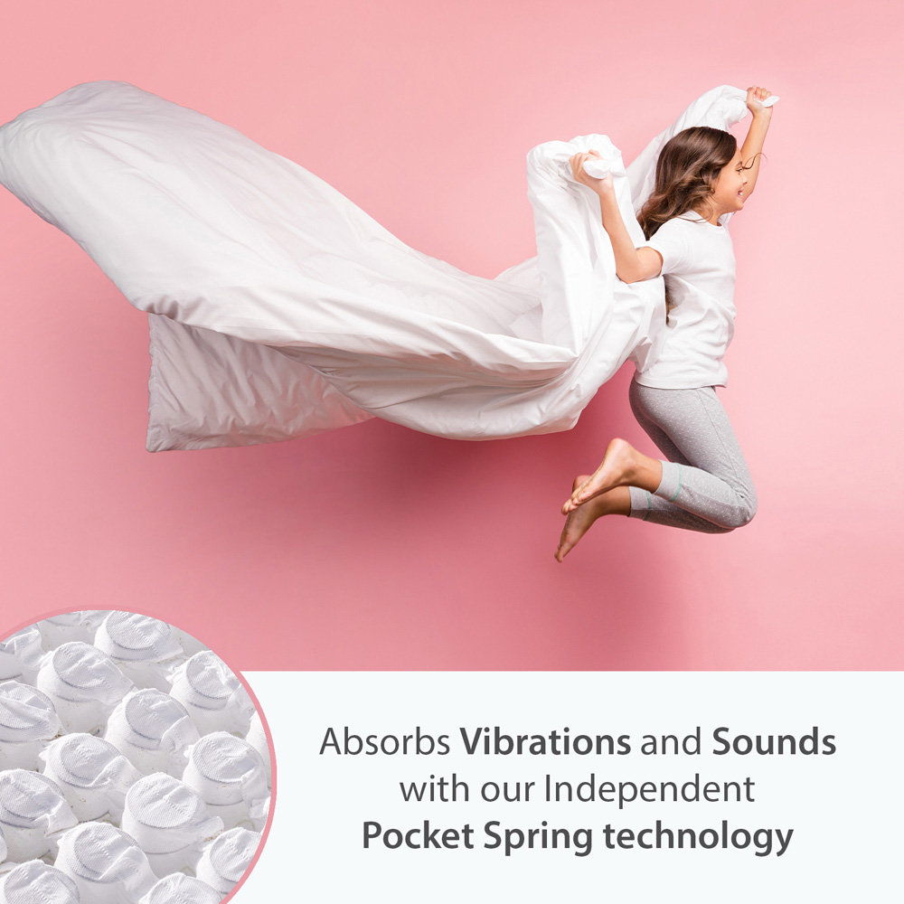 Limoge Tranquil Single Medium Cool Gel Memory Foam Pocket Sprung Mattress Image 4