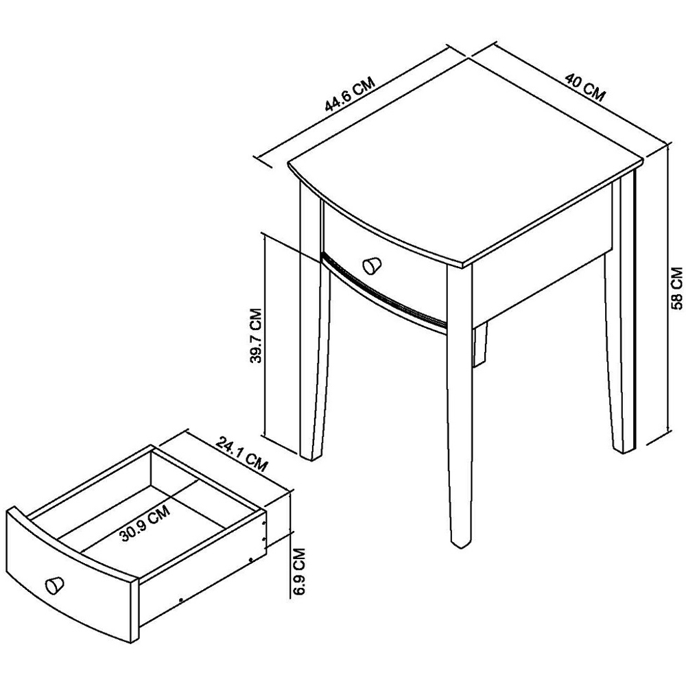 Bentley Designs Whitby Single Drawer Scandi Oak and Soft Grey Bedside Table Image 4