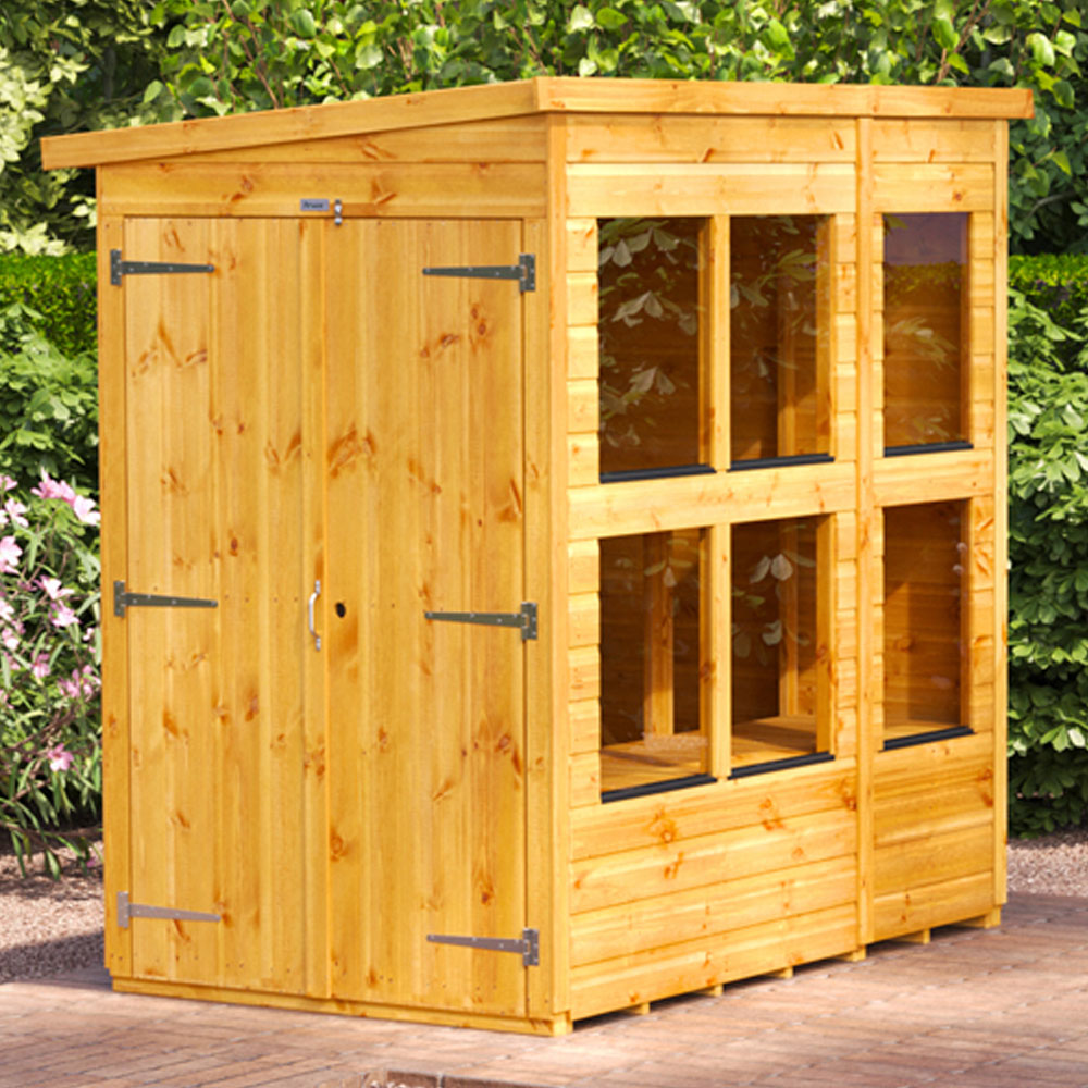 Power 6 x 4ft Pent Double Door Potting Shed Image 2