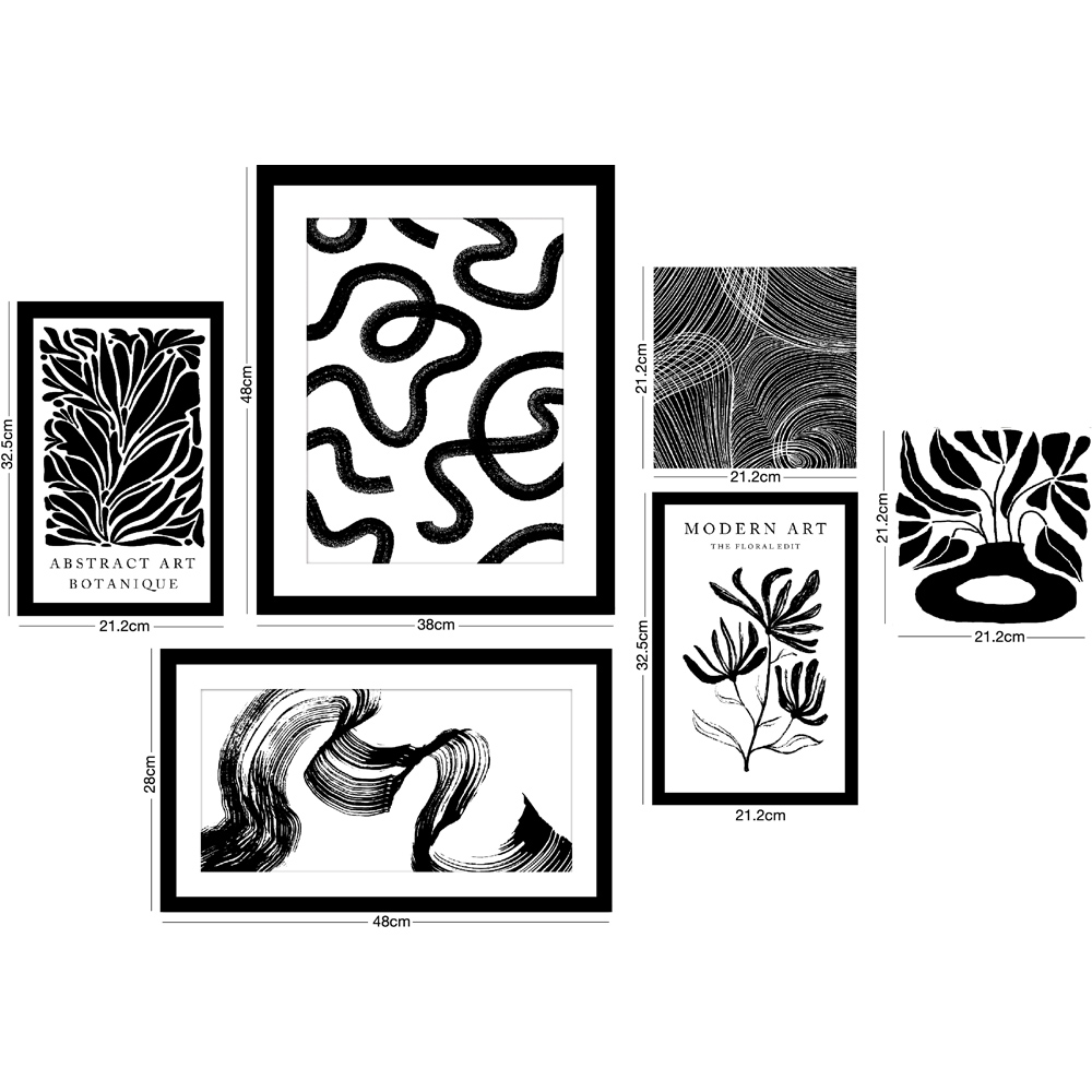 Arthouse 6-in-1 Mono Abstract Canvas Set Image 4