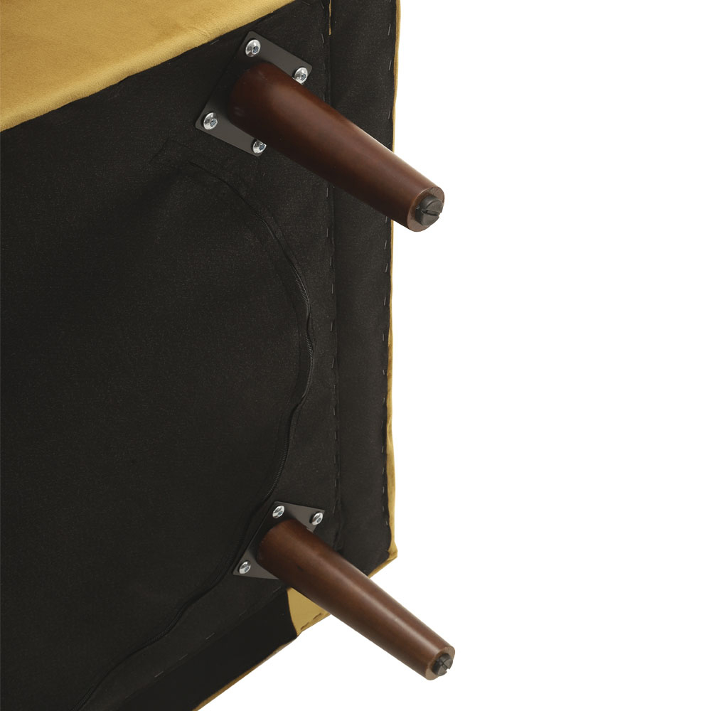 Living and Home 2 Seater Golden Velvet Upholstered Sofa Image 7