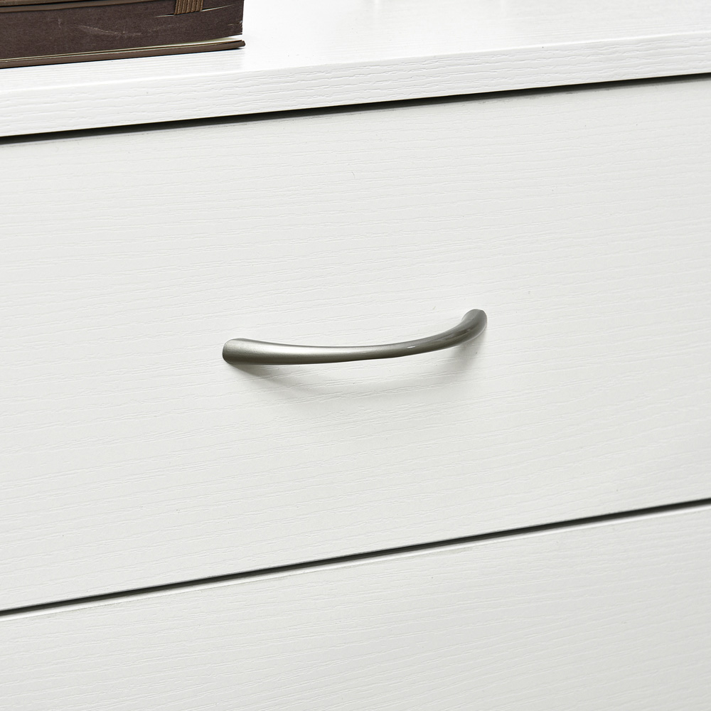 Portland 3 Drawer White Wooden Bedside Table Image 3