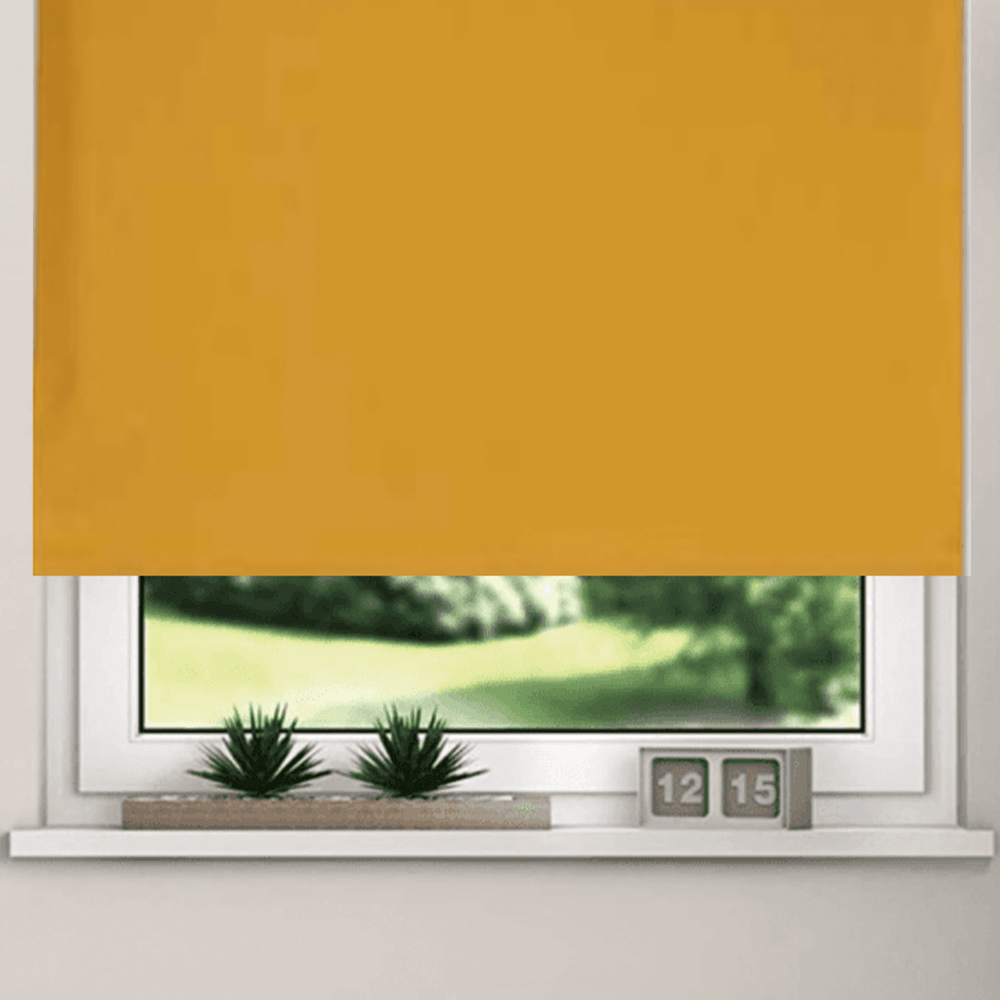 New EdgeBlinds Thermal Blackout Roller Blinds Ochre 90cm Image 3