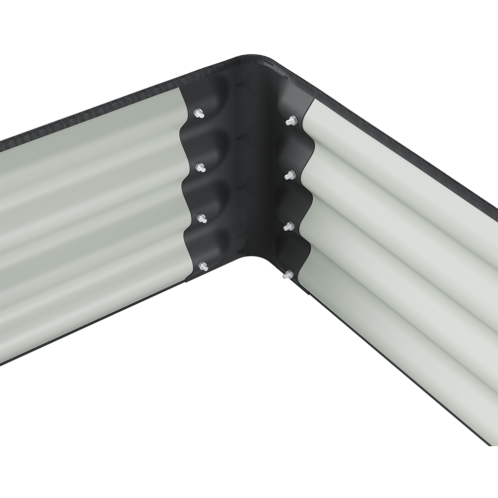 Living and Home Black Rectangular Galvanised Steel Raised Garden Bed 240 x 90cm Image 3