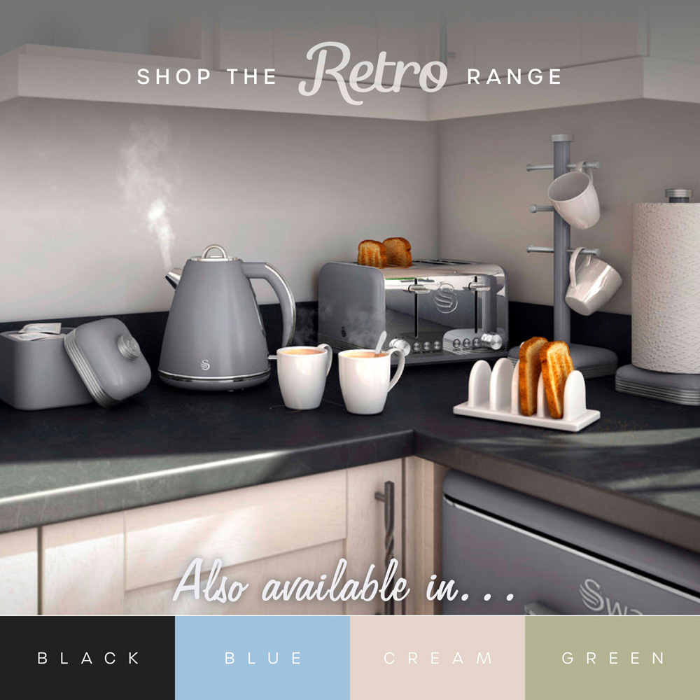 Swan Retro SR11050GRNE Grey Tall 337L Fridge Image 6