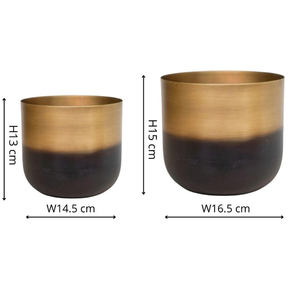 Ivyline Oscar Dual Tone Gold Metal Planter 2 Pack Image 4