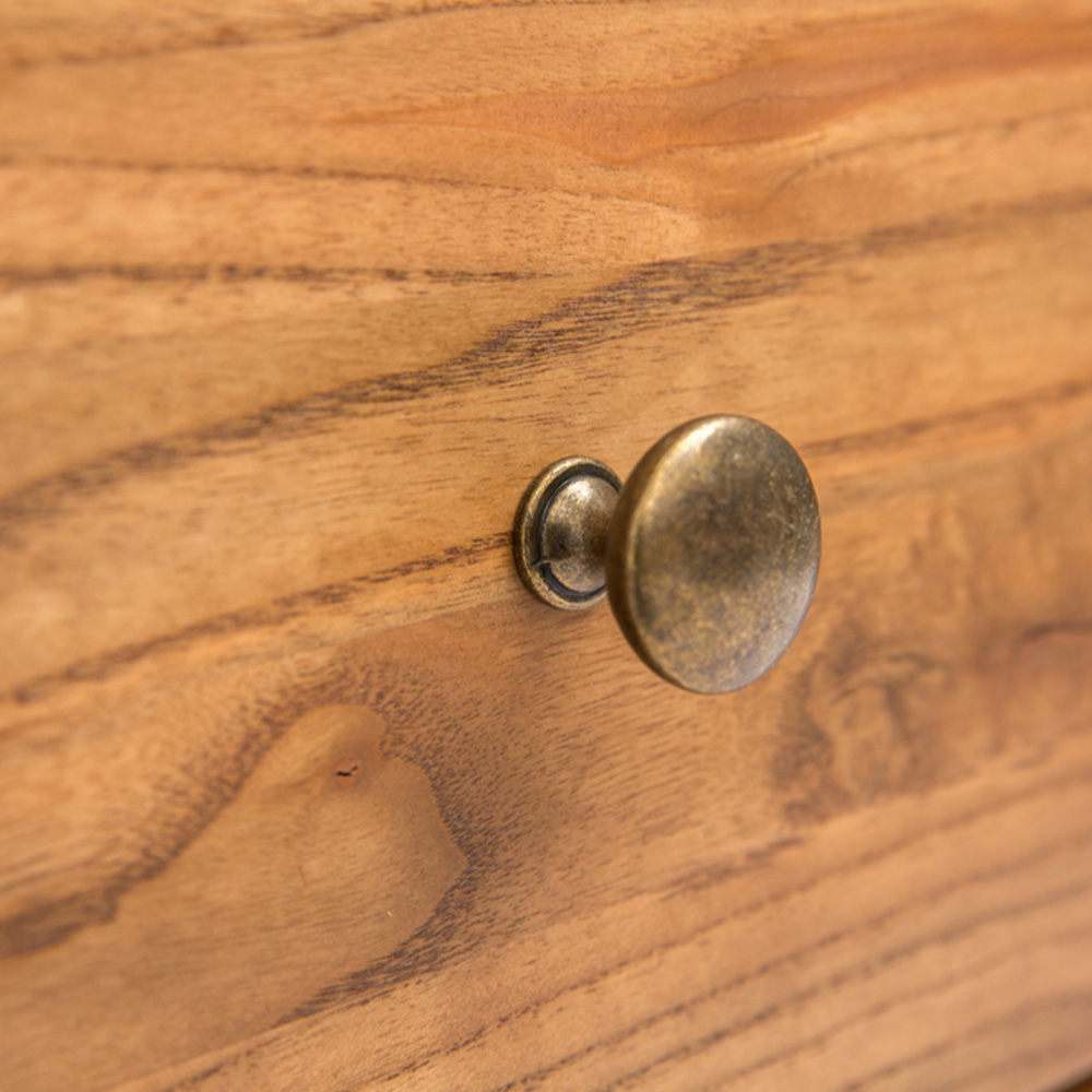 Cabinet Bits Salerno 5 Drawer Brown Brass Knob Chest of Drawers Image 7