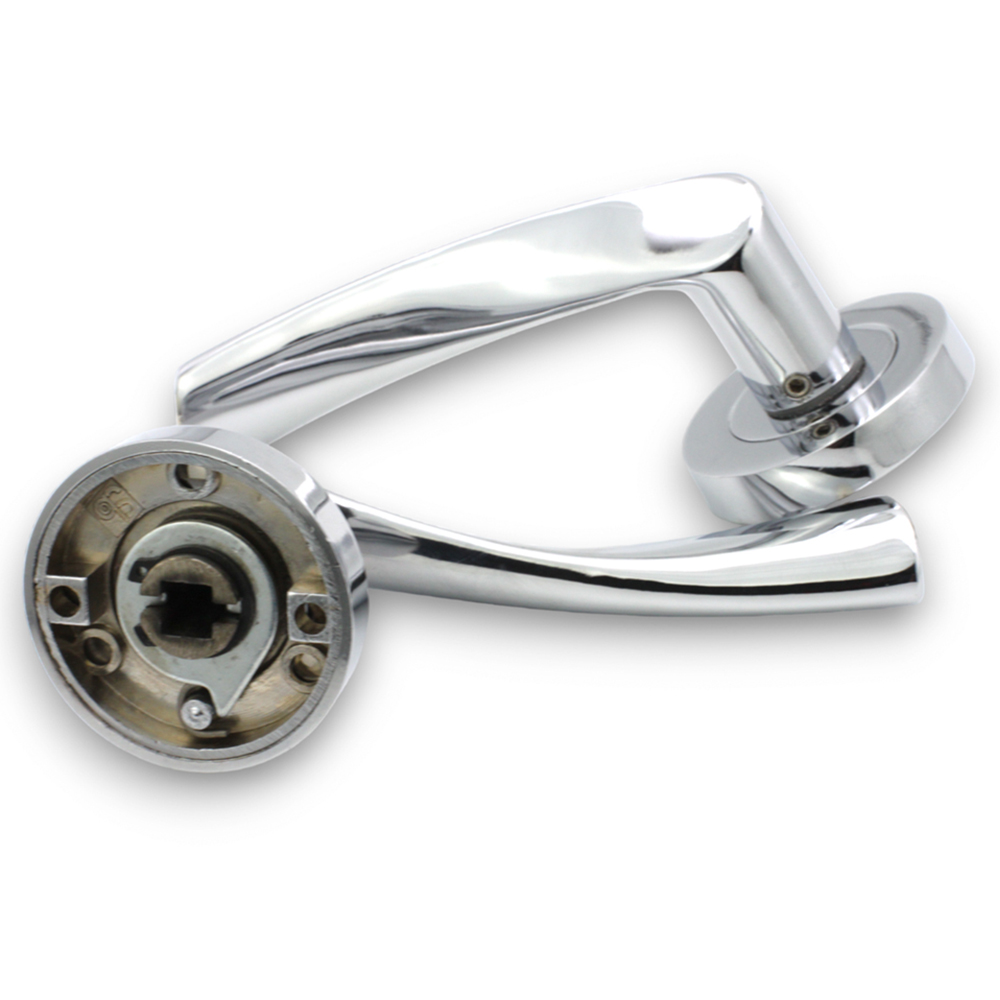 Spira Brass Mercury Polished Chrome Lever Door Handle 2 Pack Image 2