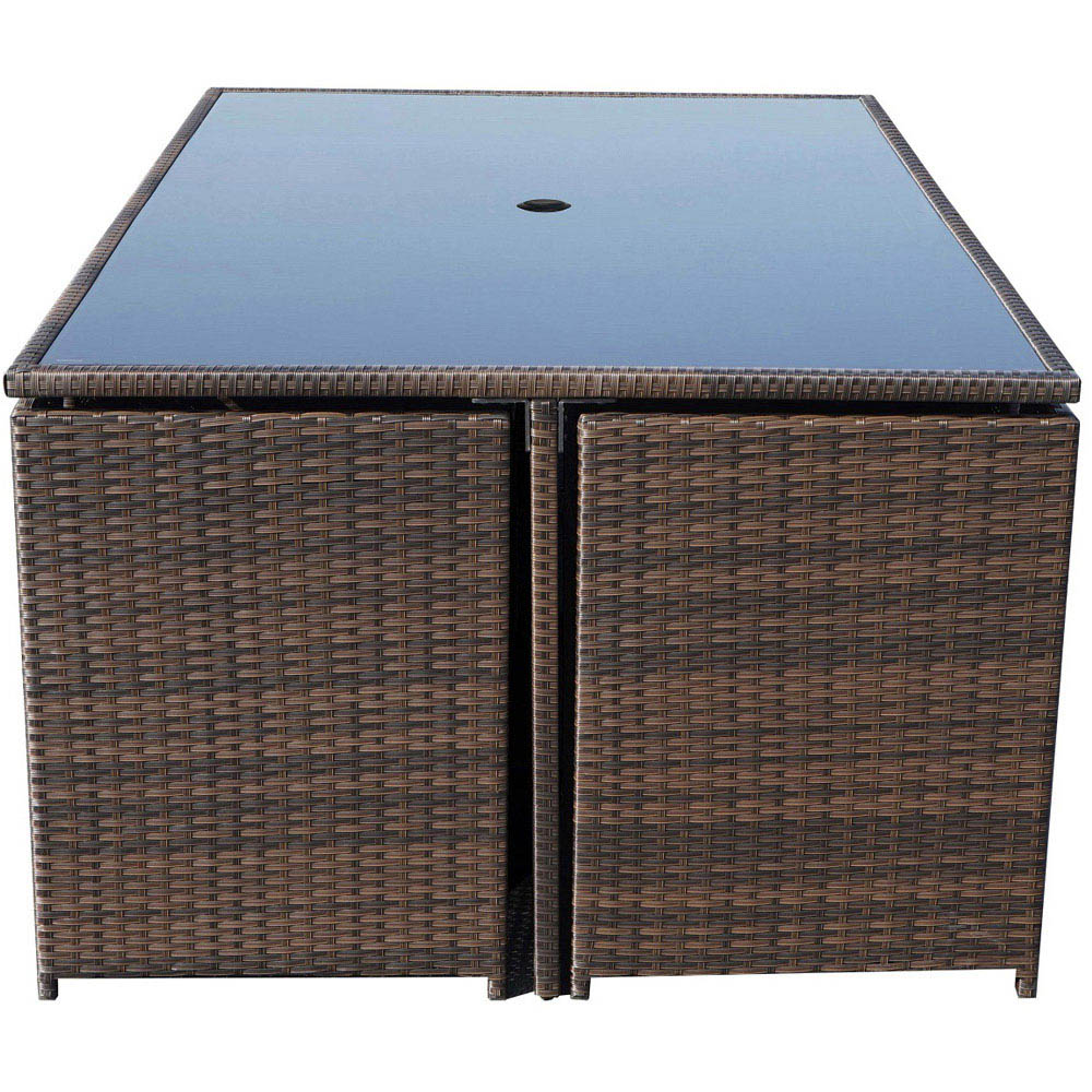 Royalcraft Nevada 6 Seater Cube Dining Set Brown Image 4