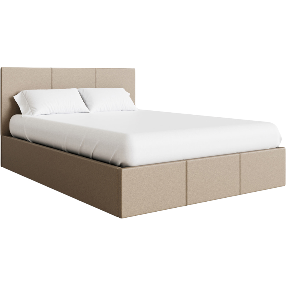 GFW Double Natural Fabric Ottoman Bed Image 4