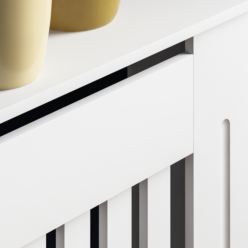 Vida Designs Chelsea White Radiator Cover Large Image 3