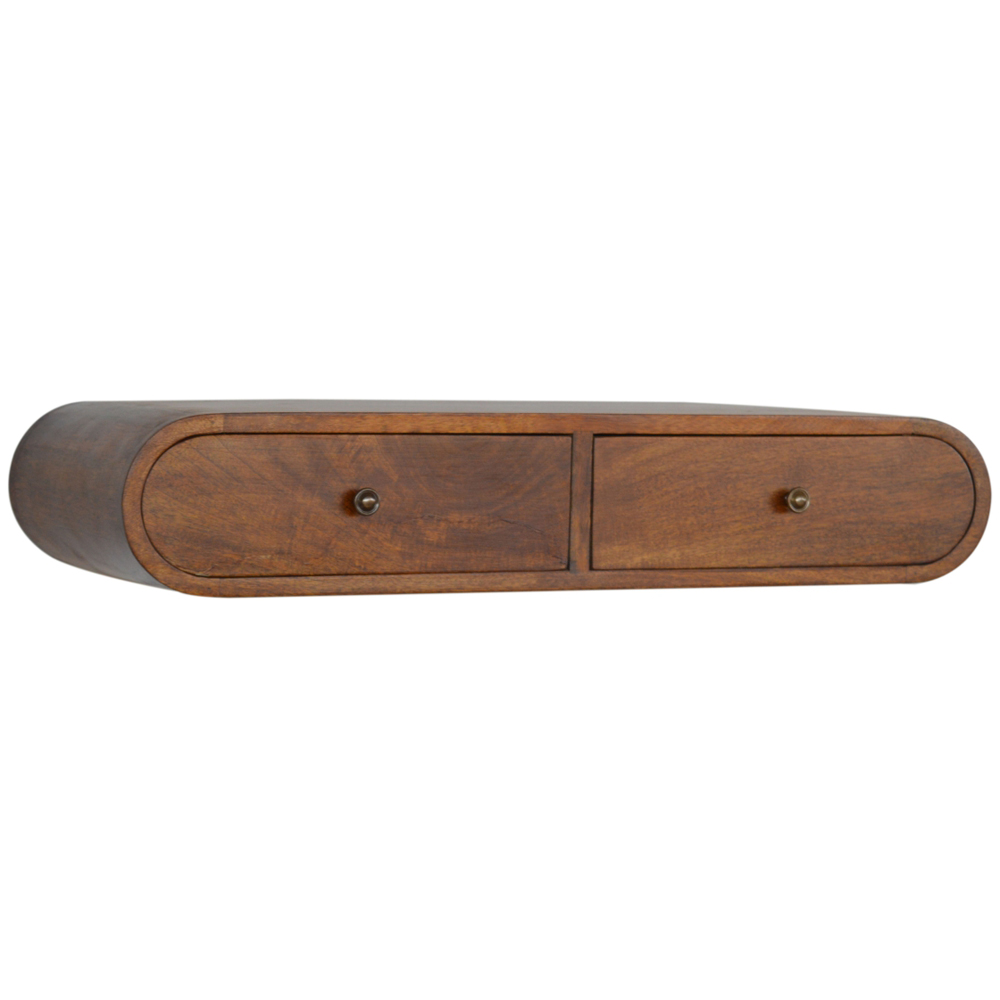 Artisan Furniture London Chestnut 2 Drawer Solid Wood Floating Console Table Image 3