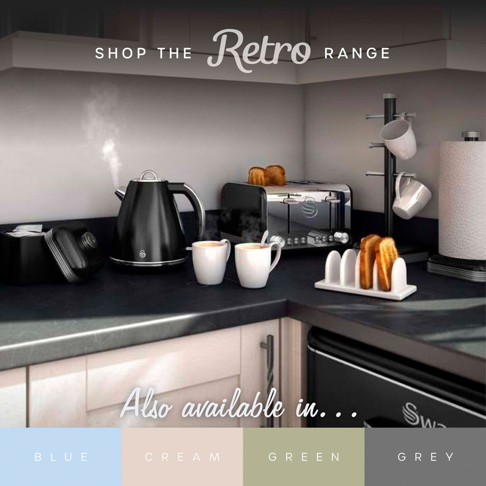 Swan Retro SR11035BNE Black 90L Under Counter Fridge Image 6