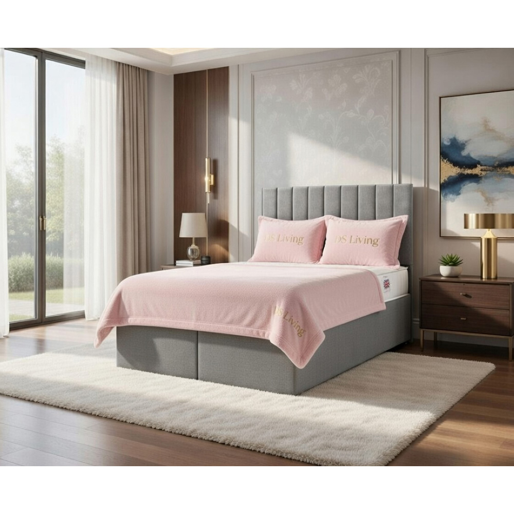 DS Living Aria Single Silver Plush Ottoman Bed Image 4