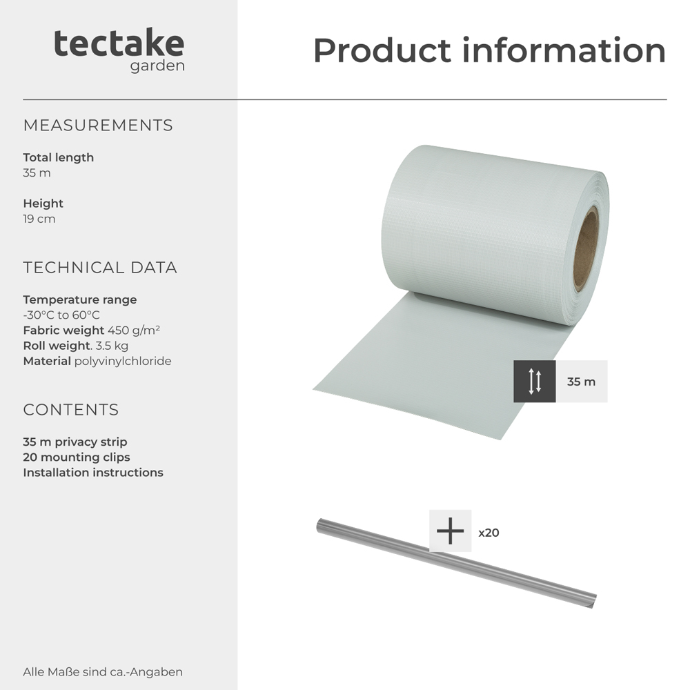tectake Light Grey Privacy Film Double-Sided Print 3500cm Image 8