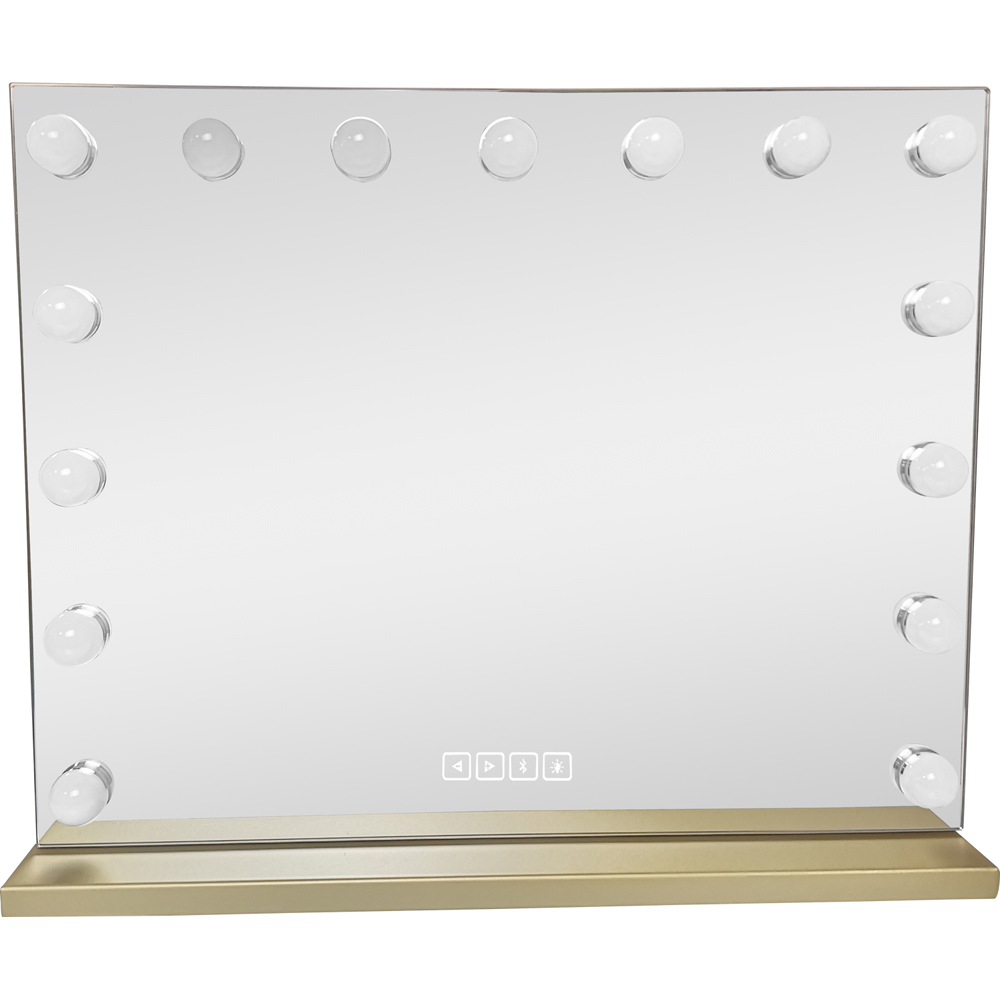 Hollywood LED Wireless Vanity Mirror Gold Image 9