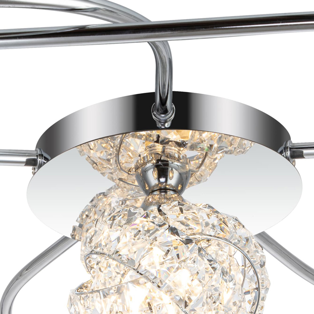 Cosylyte Mirri 6 Light Glass Beaded Shade Chrome Ceiling Light Image 5