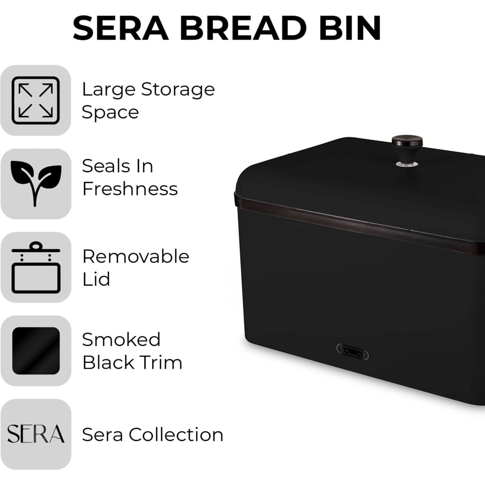 Tower Sera Black Bread Bin Image 8