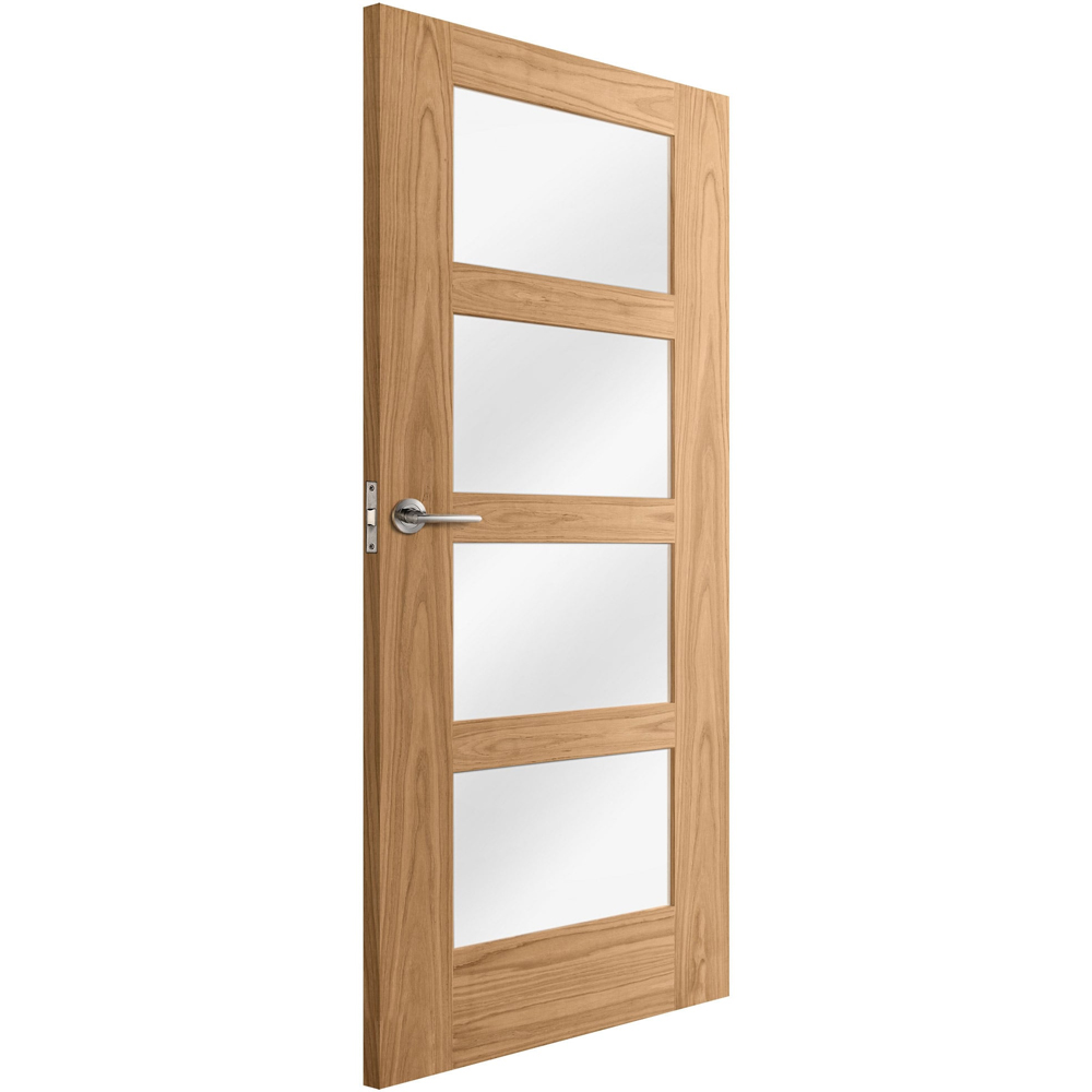 Oak Veneer Shaker 4 Light Clear Glass Internal Door 1981 x 762 x 35mm Image 4