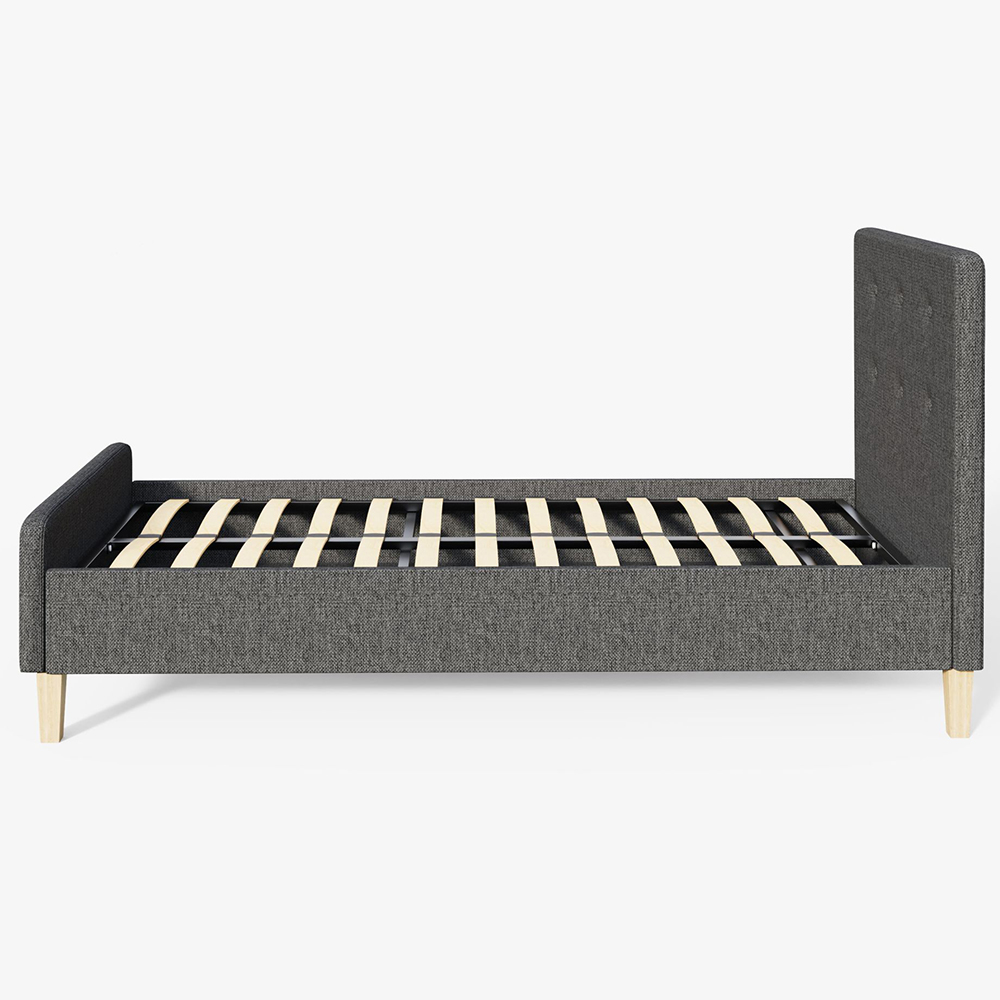 GFW Ashbourne Single Grey Bed Frame Image 5