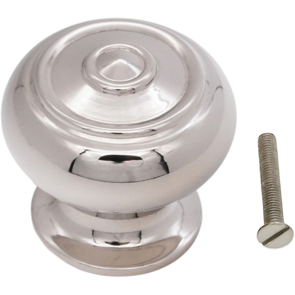 Spira Brass Bloxwich Polished Nickel Small 30mm Cupboard Knob Image 3