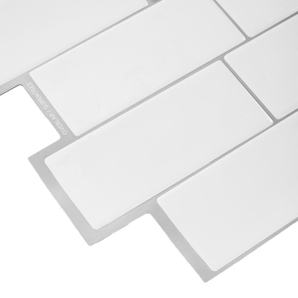 Living and Home Brick Effect Light Beige Rectangle Self Adhesive Wall Sticker 10 Pack Image 7