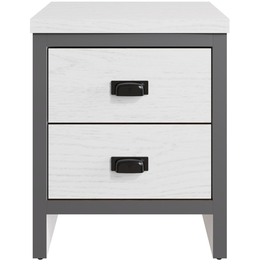 GFW Boston 2 Drawer White Oak Bedside Table Image 3