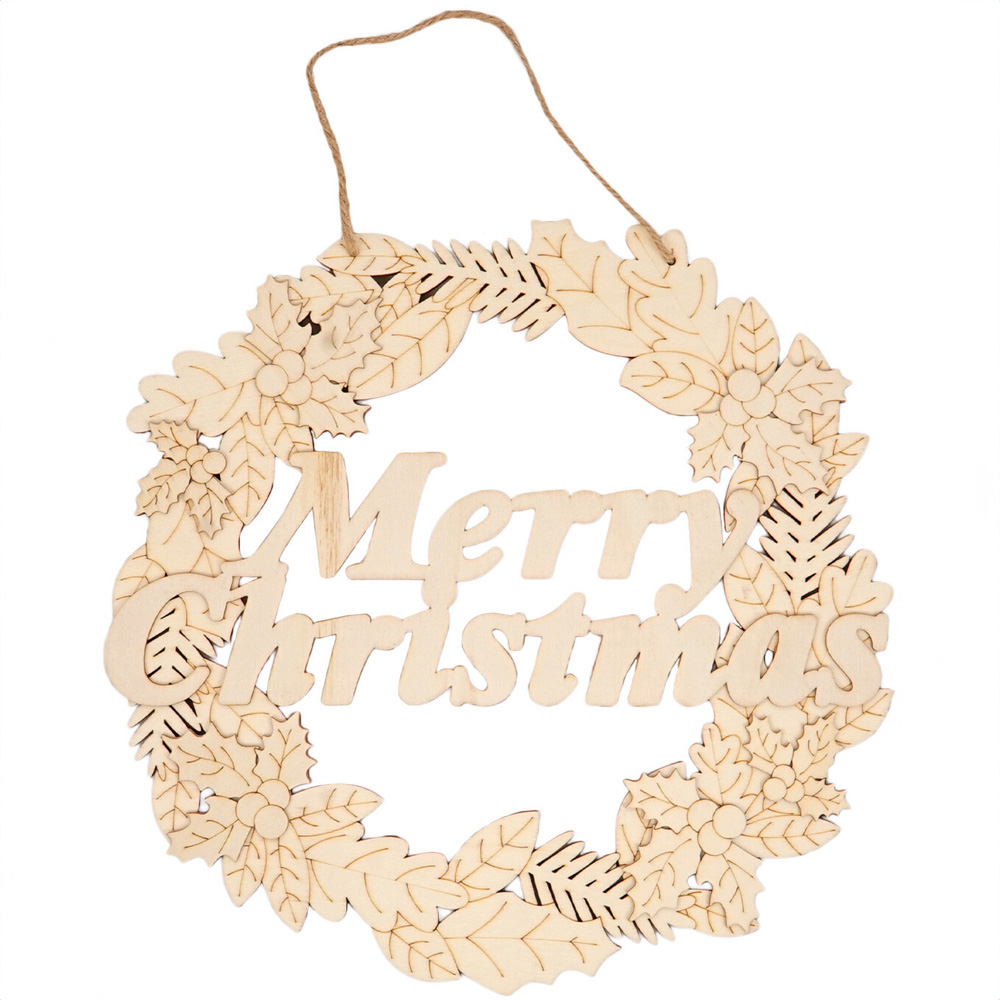 Decorate Your Own Wooden Xmas Wreath - Natural Image