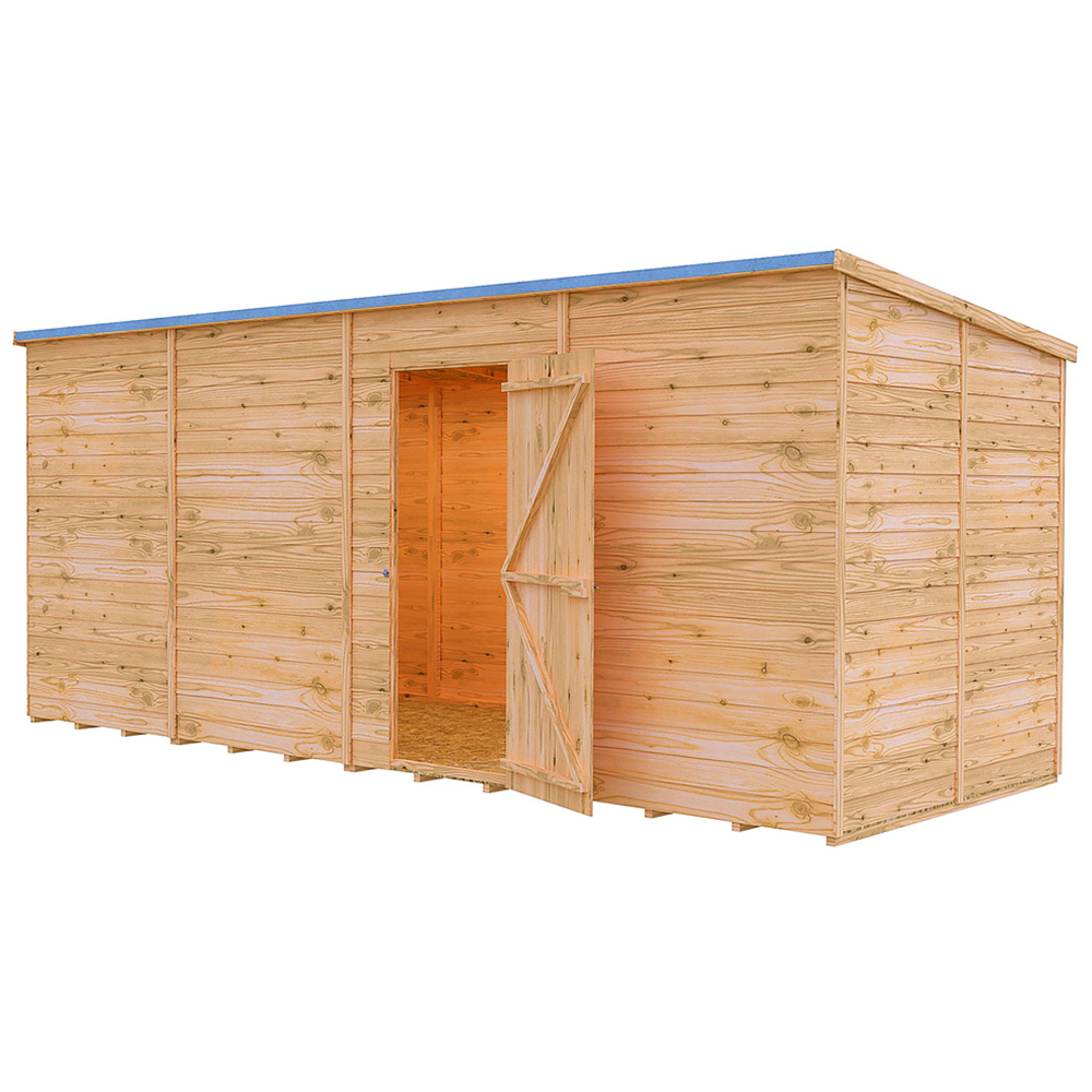 Shire GB Garden Value 16 x 6ft Overlap Pent Garden Shed Image 1