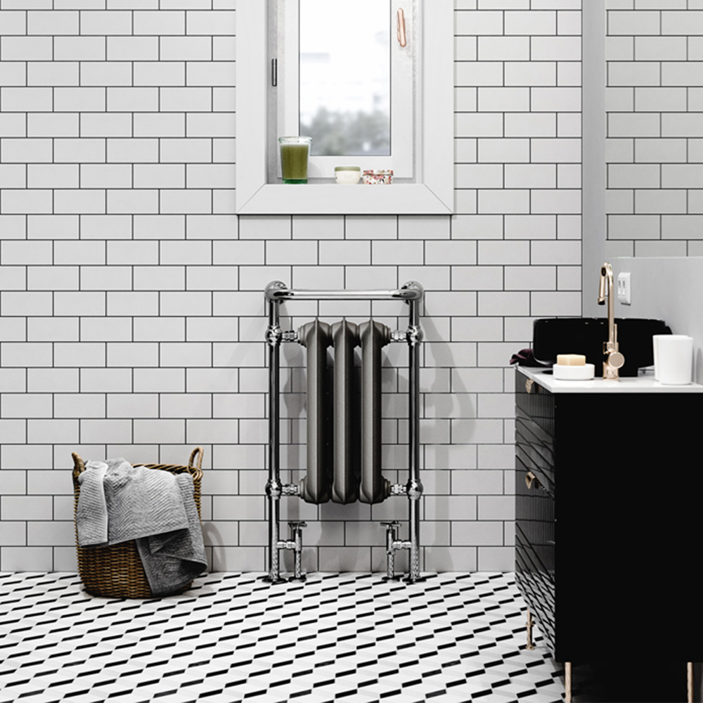 Terma 1217BTU Raw Metal and Chrome Heated Towel Rail 900 x 490mm Image 5