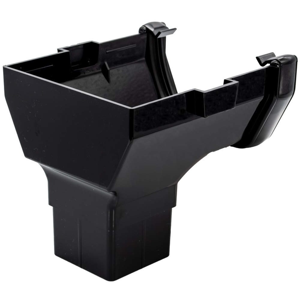 FloPlast Square Gutter Stop End Outlet Black 114mm Image 4