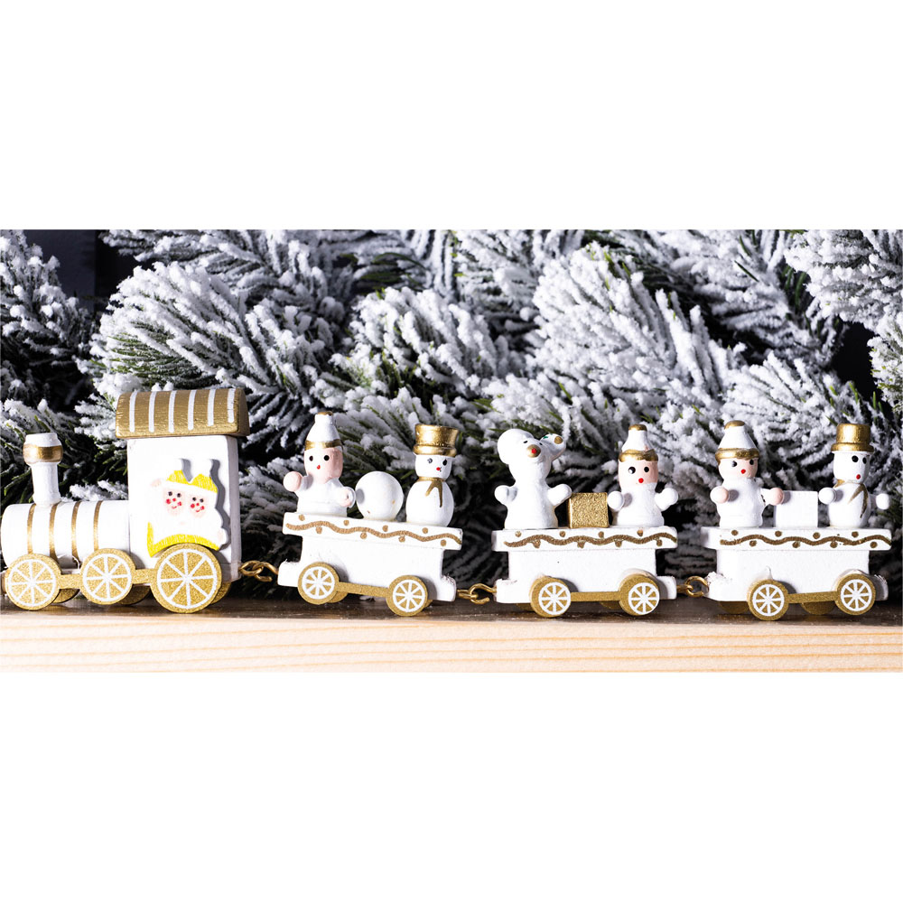 St Helens Wooden Christmas Train Set Display 20cm Image 3