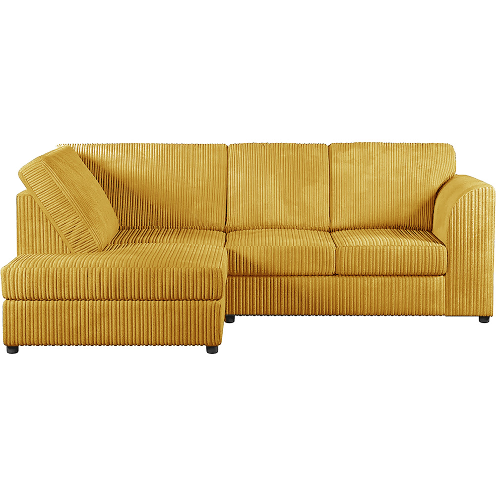 Luxor 4 Seater Mustard Jumbo Cord Full Back Left Hand L Shape Corner Sofa Image 2