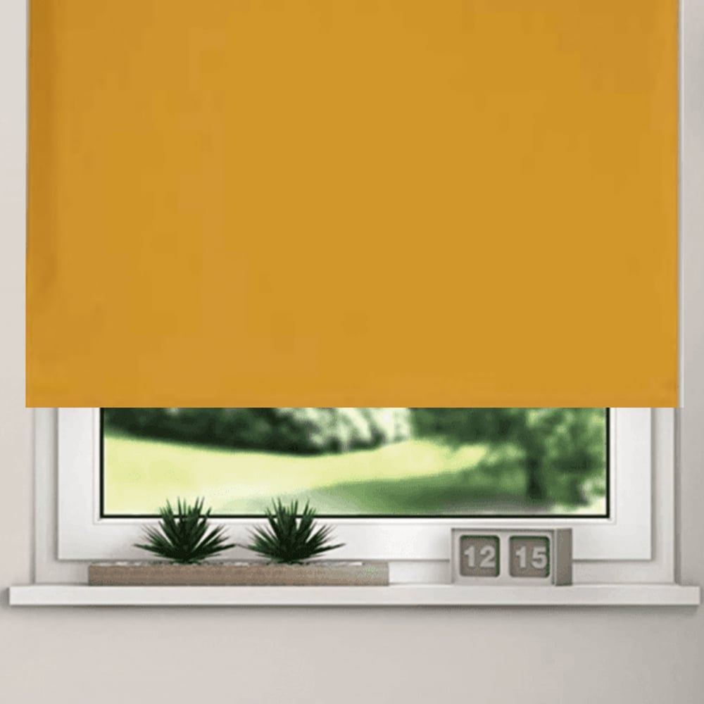 New EdgeBlinds Thermal Blackout Roller Blinds Ochre 80cm Image 3