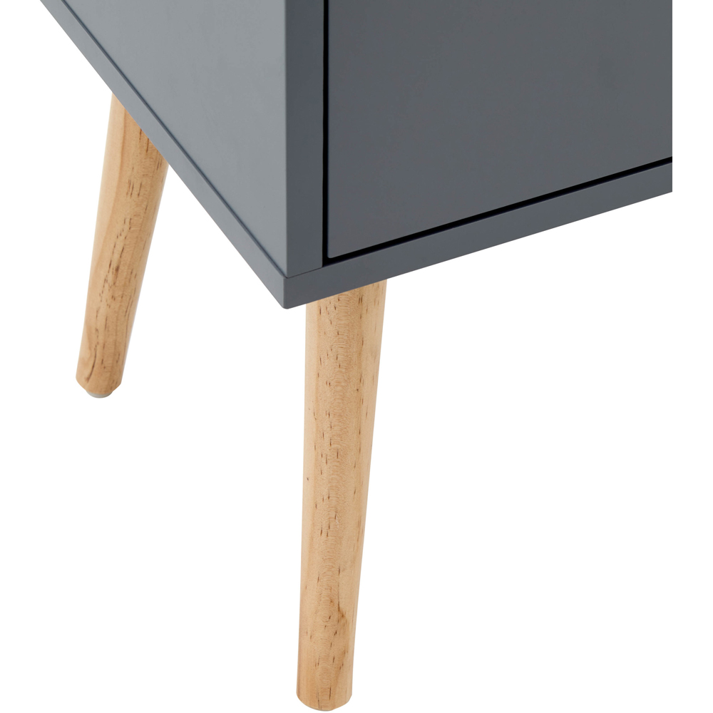 GFW Nyborg 2 Drawer Dark Grey Bedside Table Set of 2 Image 6