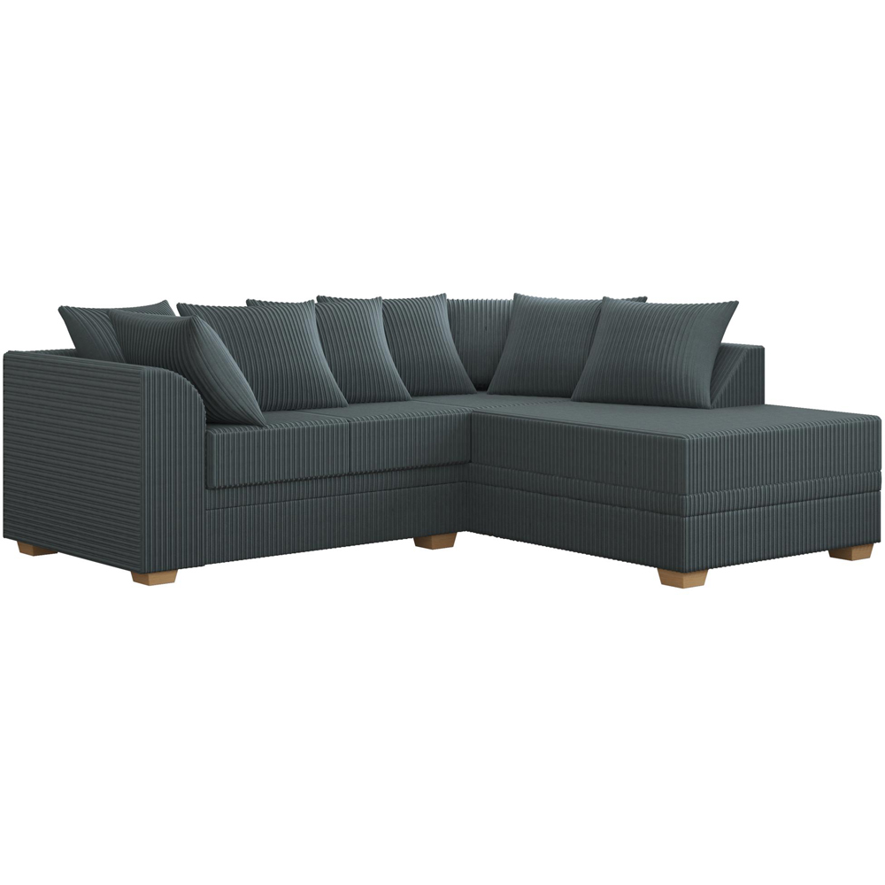 Modo 3 Seater Charcoal Jumbo Cord Right Hand Scatter Back L-Shape Corner Sofa Image 2