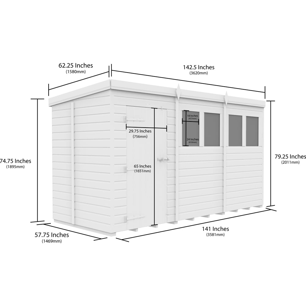 DIY Sheds 12 x 5ft Tongue and Groove Pent Shed Image 9