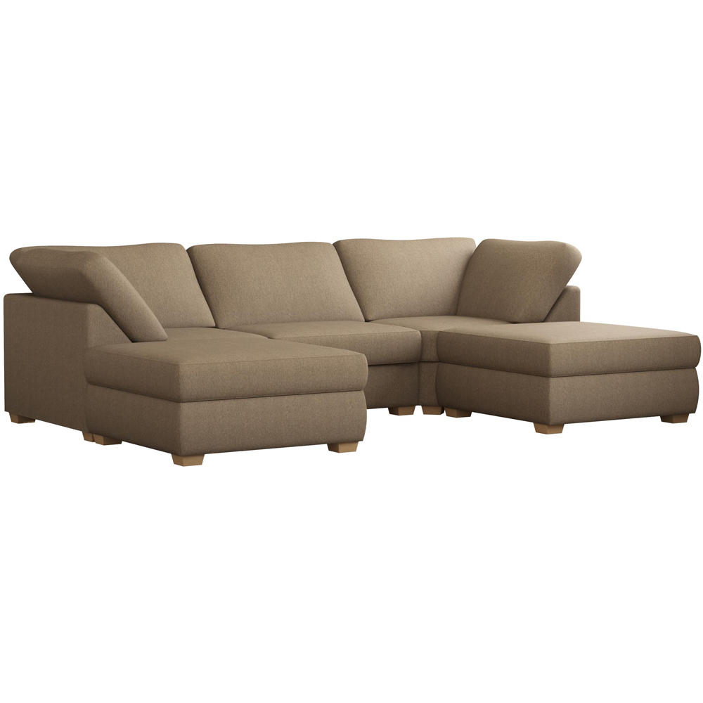 Nestle 5 Seater Nutmeg Venice Fixed Back U-Shape Sofa Image 3