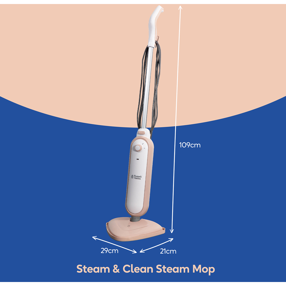 Russell Hobbs Blush Pink Steam and Clean Mop Image 9