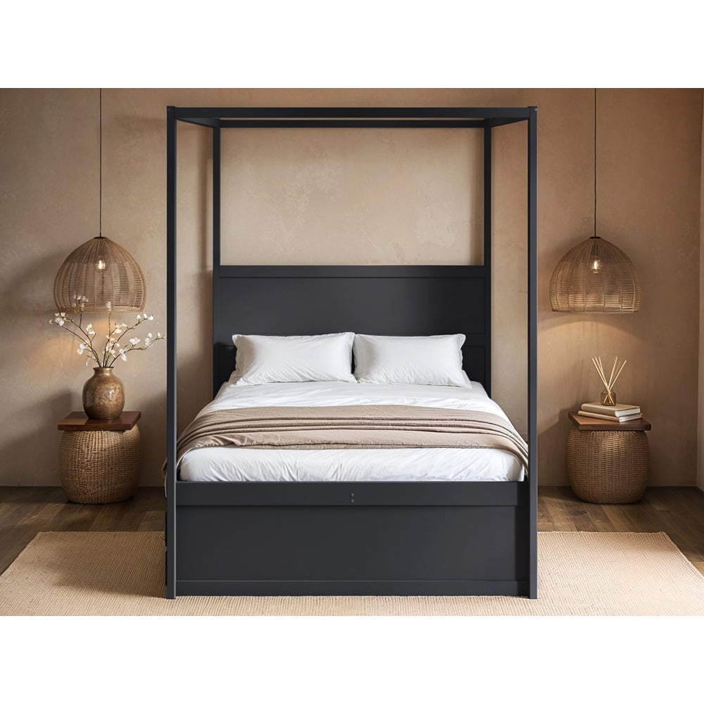 Flair Maddy 3 Drawer 4 Poster Double Bed Frame with Trundle Image 4