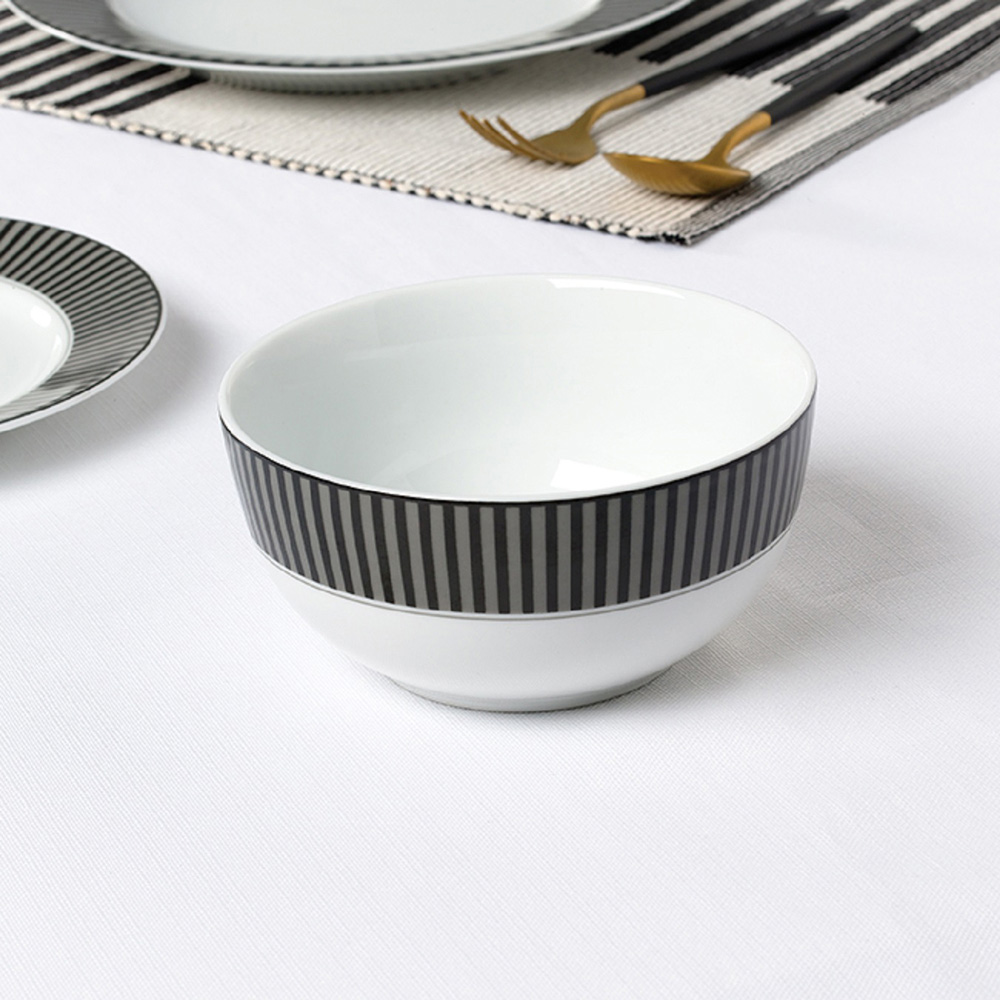 Waterside Belmont Black Stripe 12 Piece Dinner Set Image 5