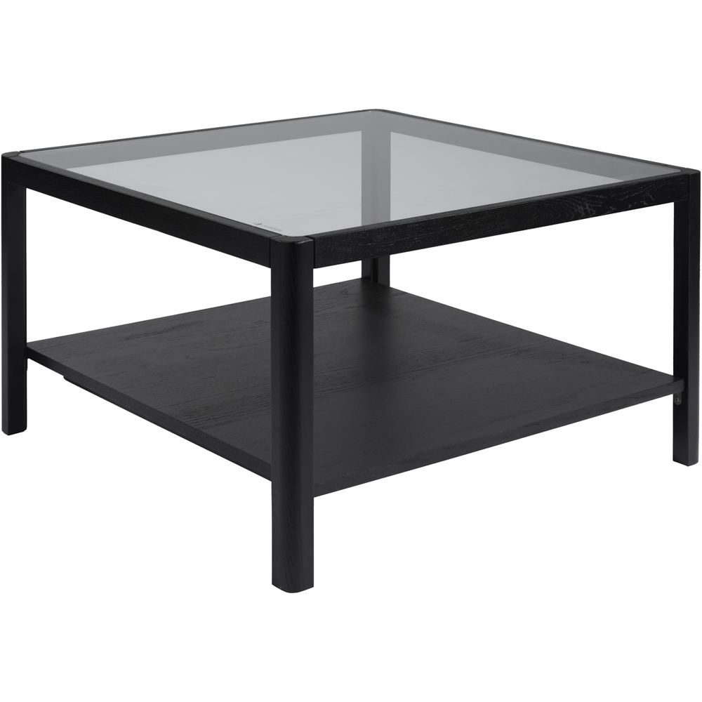 LPD Home Ray Black Single Shelf Glass Top Coffee Table Image 2