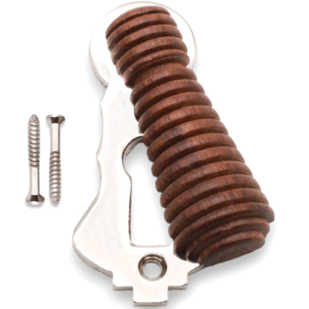 Spira Brass Rosewood Beehive Polished Nickel Escutcheon Image 4