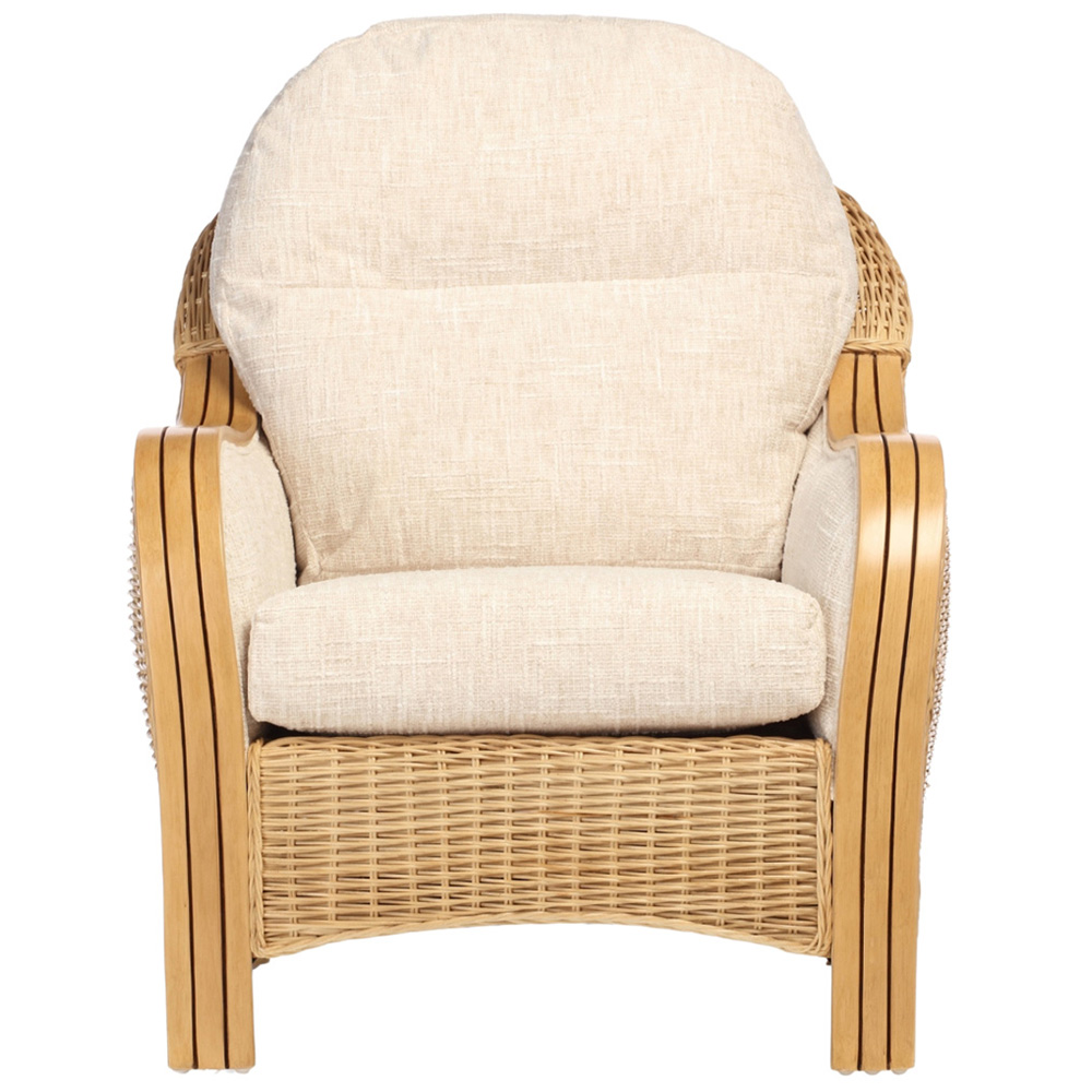 Desser Furniture Centurion Natural Rattan and Cotton Cream Chair Image 3