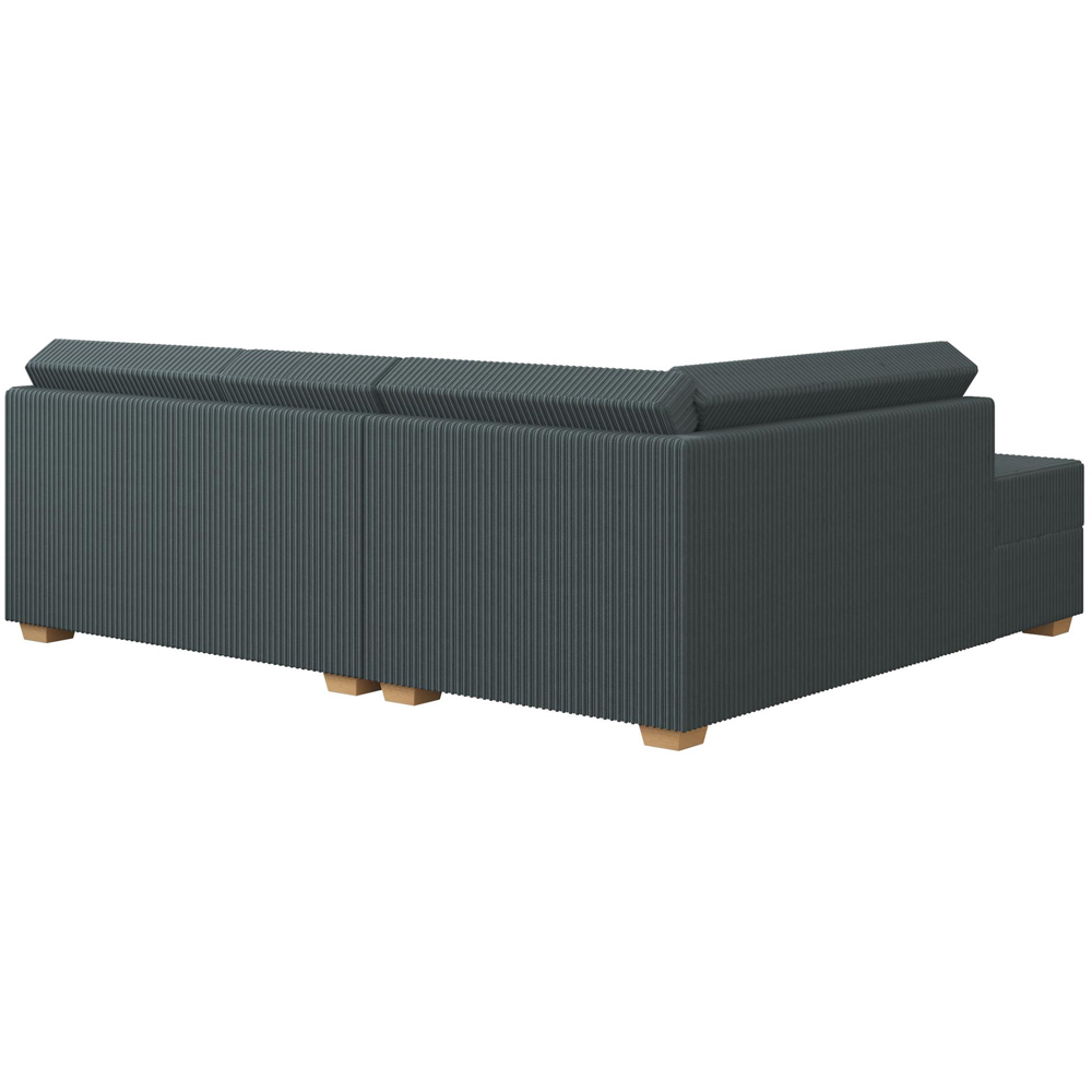 Modo 3 Seater Charcoal Jumbo Cord Left Hand Fixed Back L-Shape Corner Sofa Image 5