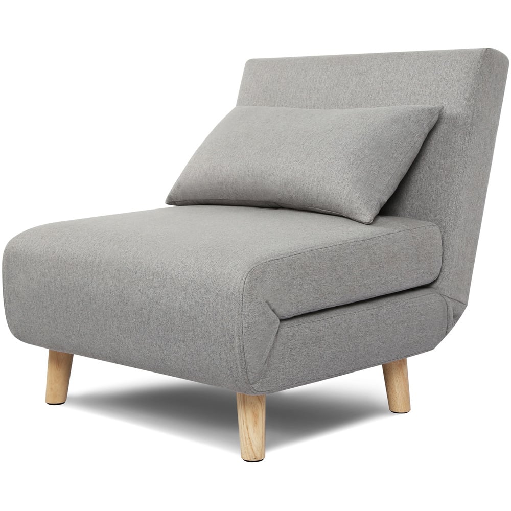 Aurora Single Sleeper Grey Linen Sofa Bed Image 2